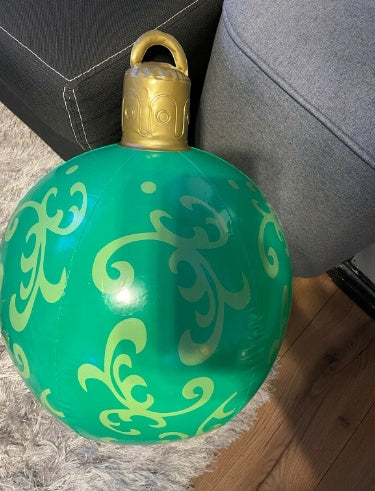 BowLift | Inflatable Christmas Ball Outdoor Decoration 60cm – Weather Resistant PVC Christmas Decoration