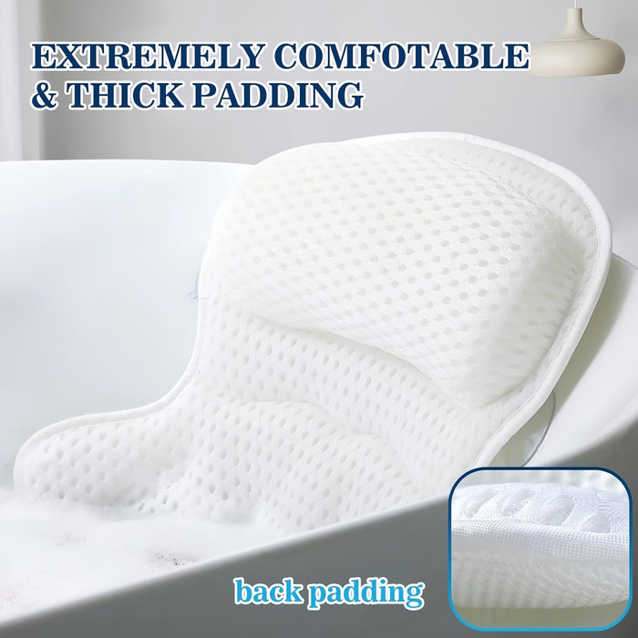 BowLift | LuxieSpa 4D Luxe Bath Pillow - Breathable Pillow with Neck and Back Support for a Relaxing Bath