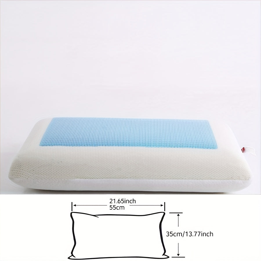 1pc Ergonomic Memory Foam Pillow with Breathable Mesh and Cooling Gel Core - Supports Neck and Back for Comfortable Sleep | Bowlift