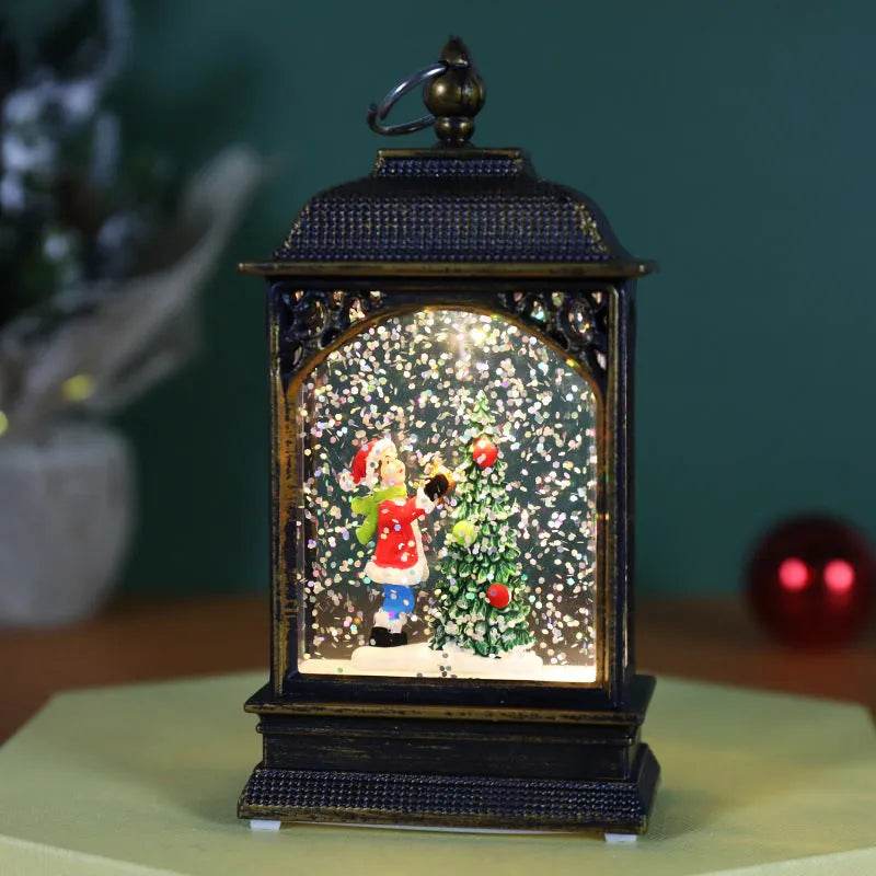 BowLift | Christmas Decoration Luminous Water Injection Flat Storm Lantern Desktop Decoration