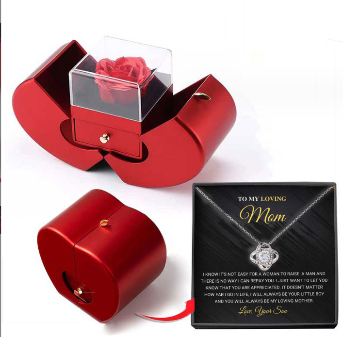 BowLift | Rose Apple Jewelry Box™ | With Eternal Rose Necklace.
