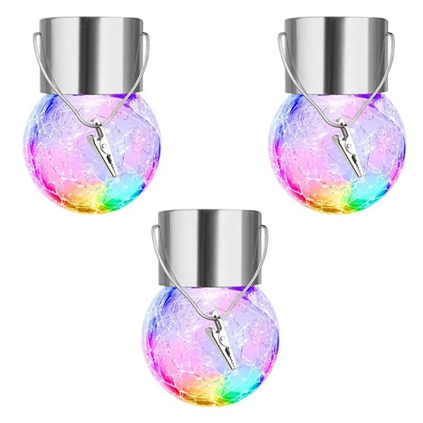BowLift | Multicolor Crackle Glass Hanging Solar Light