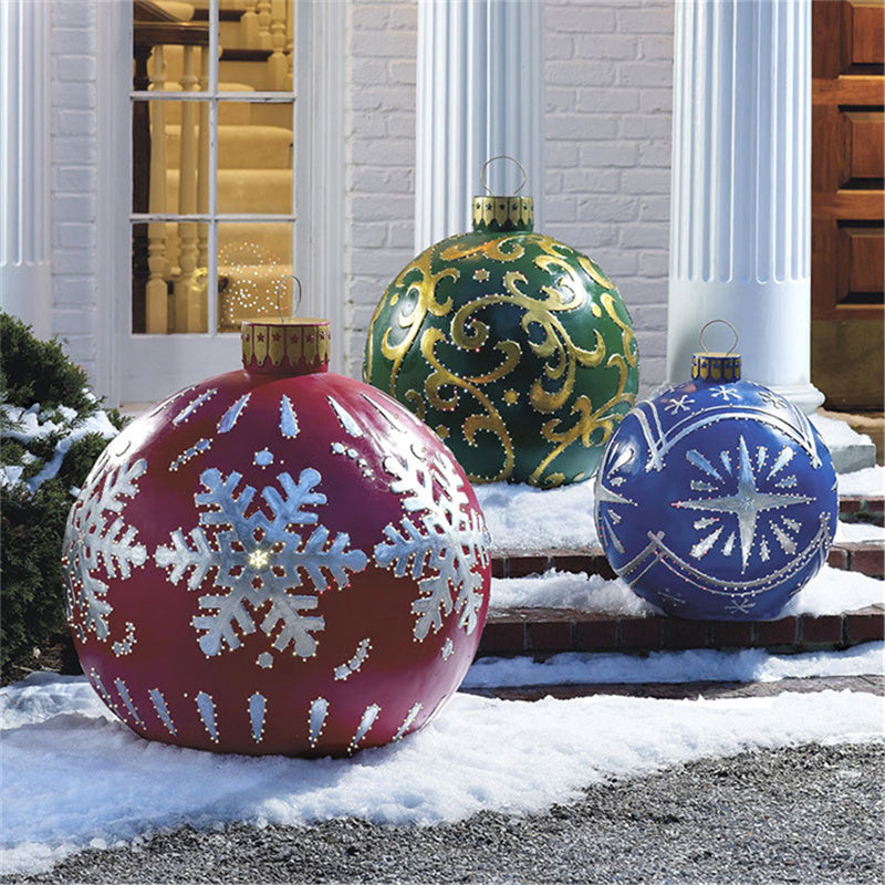 BowLift | Inflatable Christmas Ball Outdoor Decoration 60cm – Weather Resistant PVC Christmas Decoration