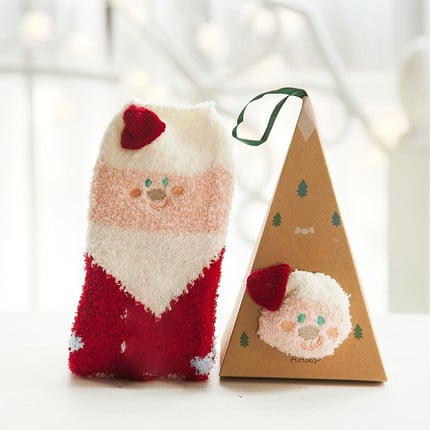 BowLift | MerryFeet Cozy Christmas Socks | Plush Coral Fleece | Warm Winter Gift Box