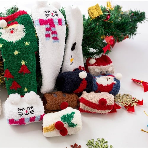 BowLift | MerryFeet Cozy Christmas Socks | Plush Coral Fleece | Warm Winter Gift Box