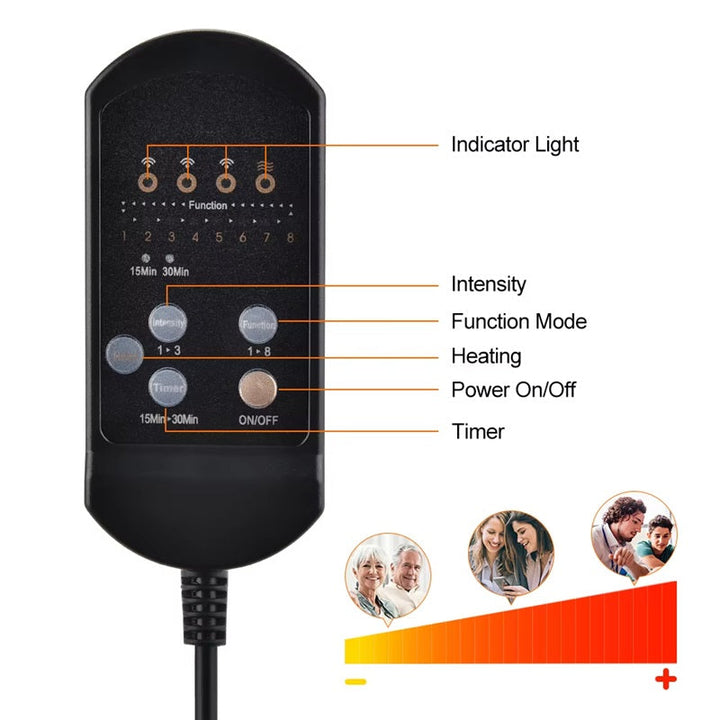 BowLift | Electric Massage Chair Pad with Soothing Heat Therapy - Ideal for Home & Car