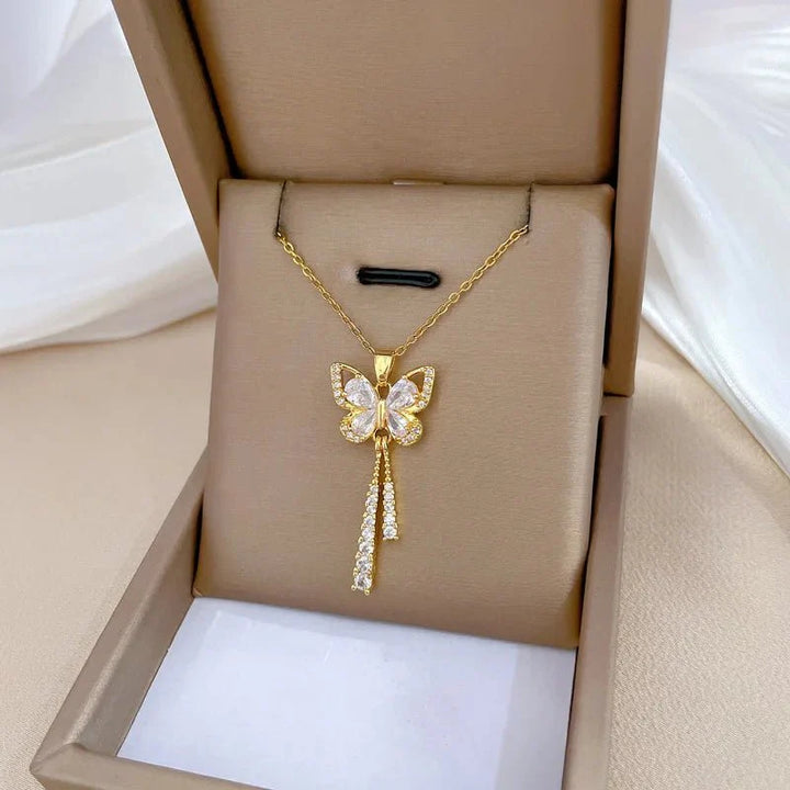 BowLift | Charming Butterfly Diamond Dazzle Necklace