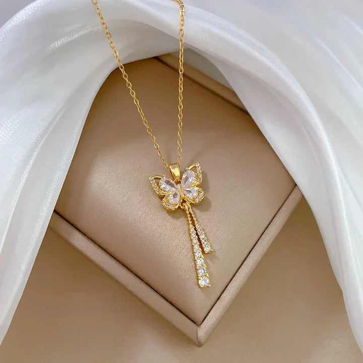 BowLift | Charming Butterfly Diamond Dazzle Necklace