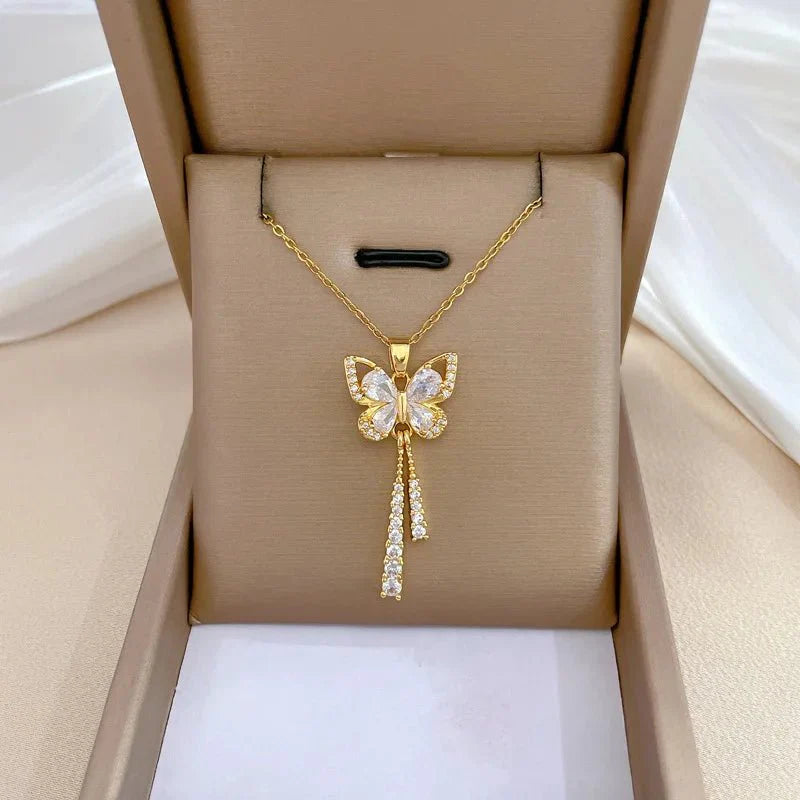 BowLift | Charming Butterfly Diamond Dazzle Necklace