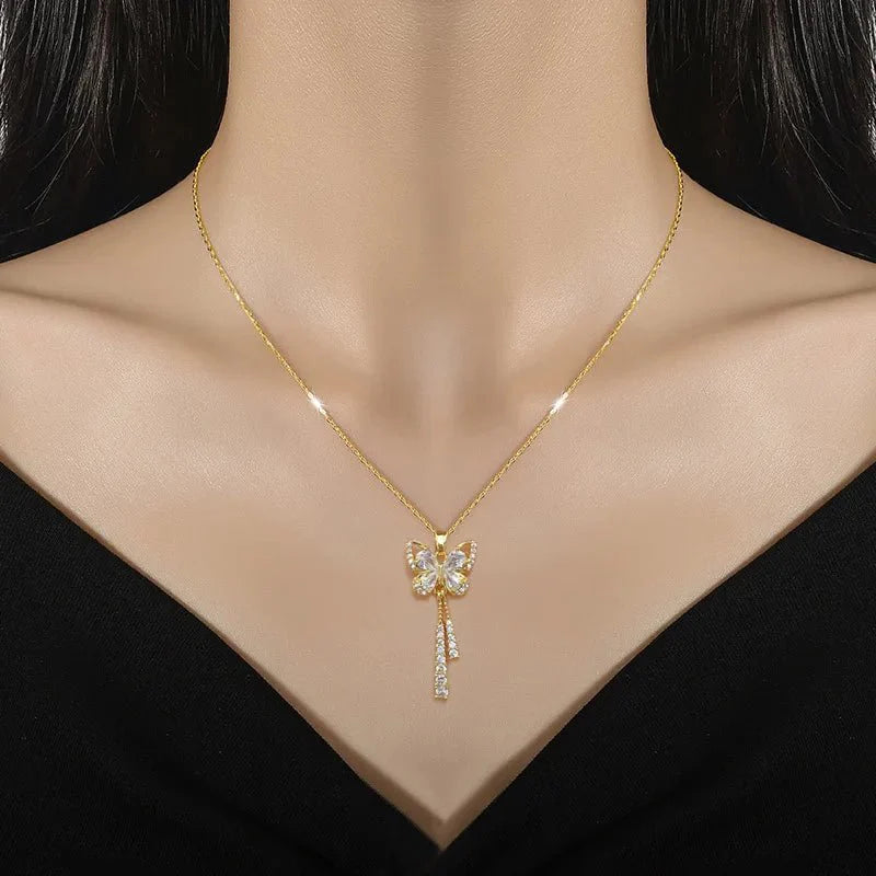 BowLift | Charming Butterfly Diamond Dazzle Necklace