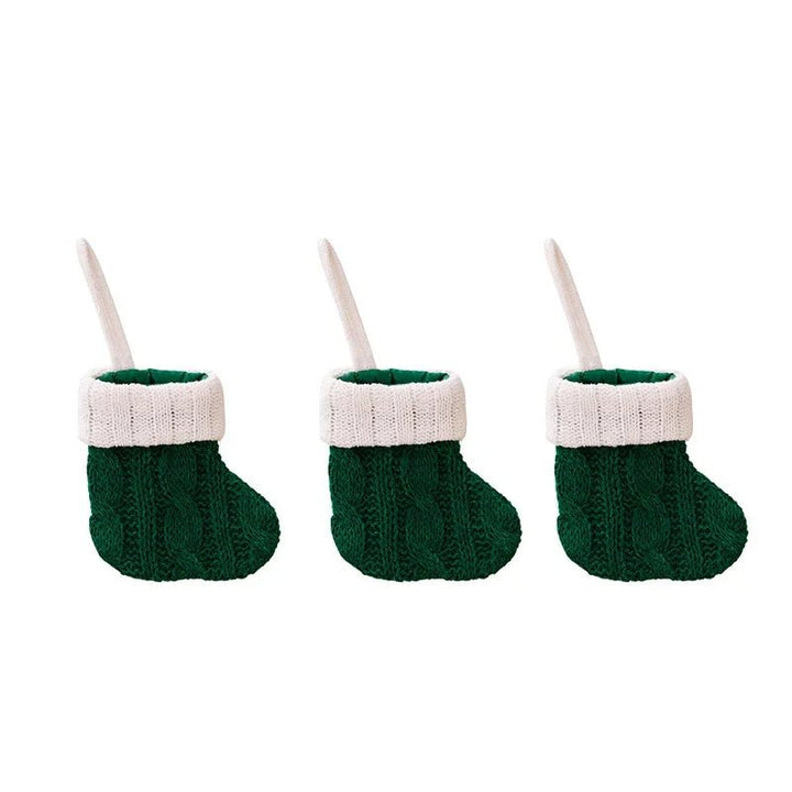 BowLift | Charming Knitted Mini Christmas Socks – Red & Green Hanging Stockings for Festive Home, Party, & Table Décor