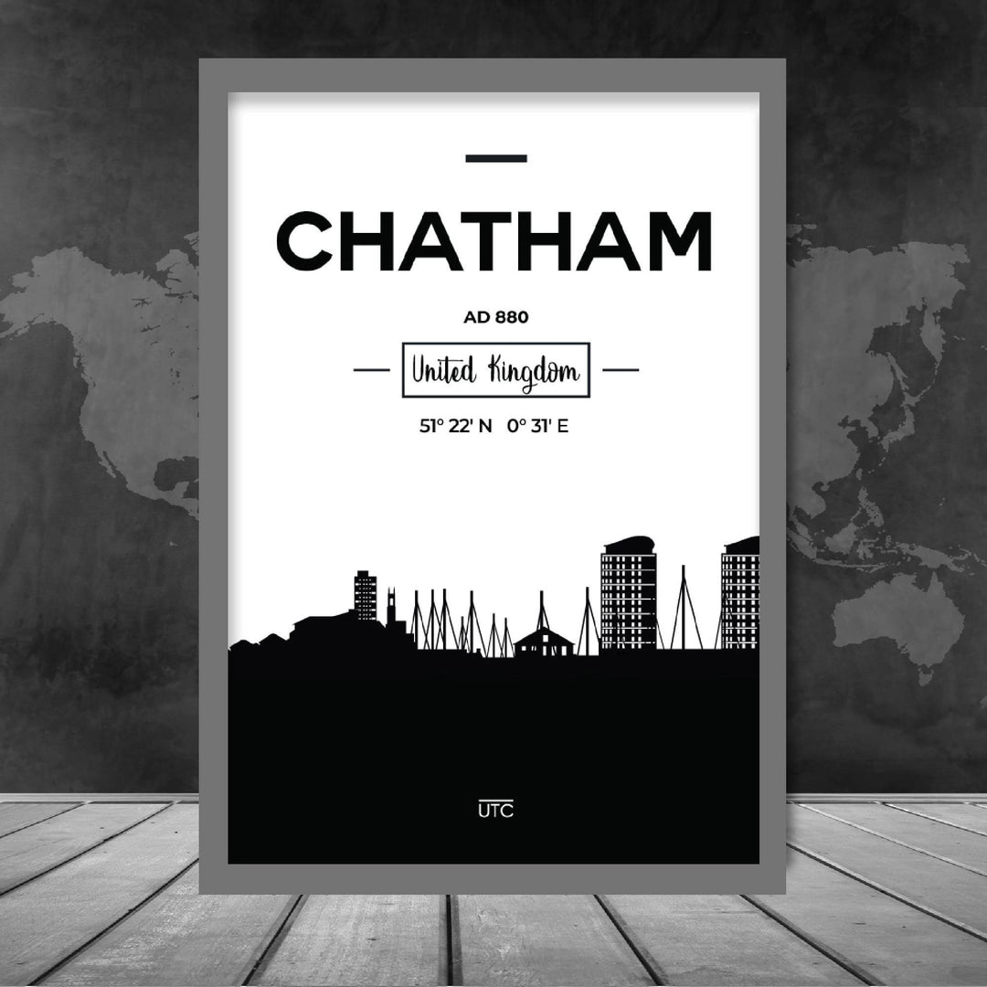Chatham City Skyline Cityscape Print | Bowlift