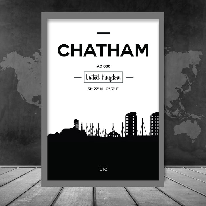 Chatham City Skyline Cityscape Print | Bowlift
