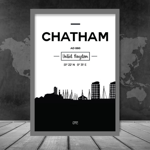 Chatham City Skyline Cityscape Print | Bowlift