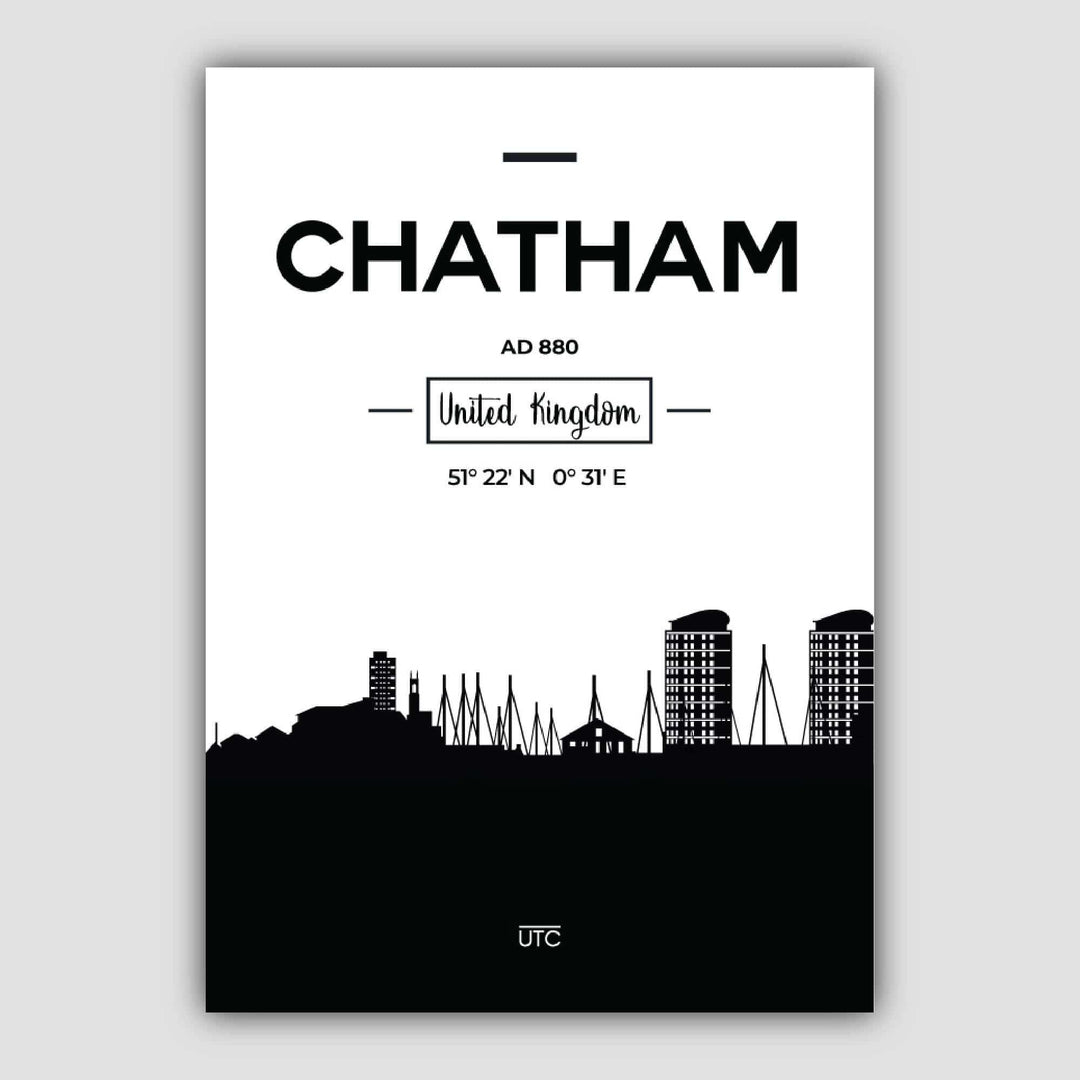 Chatham City Skyline Cityscape Print | Bowlift