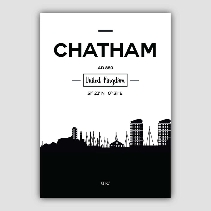 Chatham City Skyline Cityscape Print | Bowlift