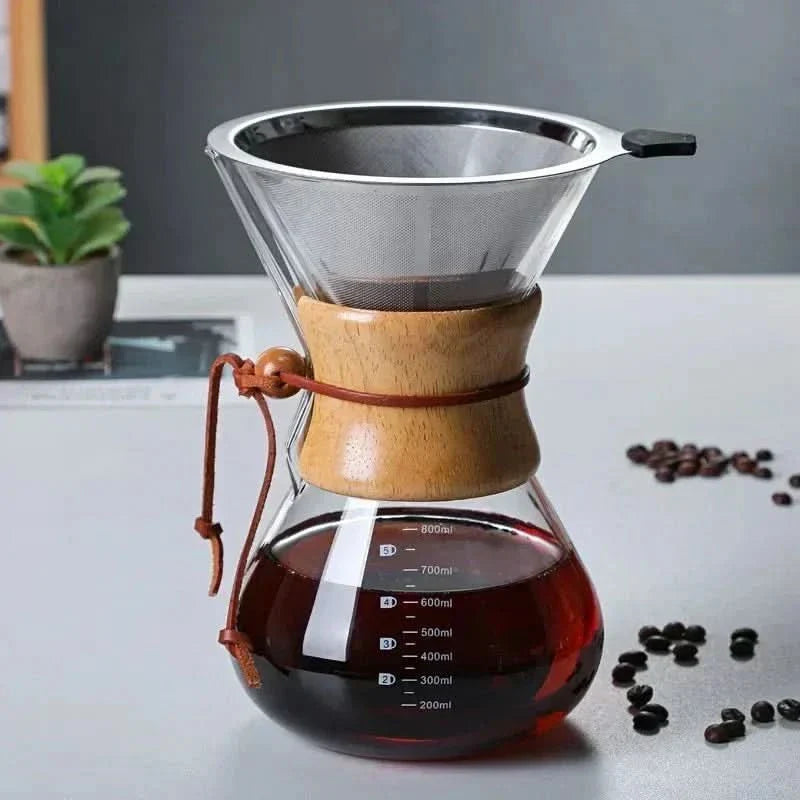 BowLift | Chemex Coffee Pot with Hario V60 Dripper Set – Precision Brewing with Style