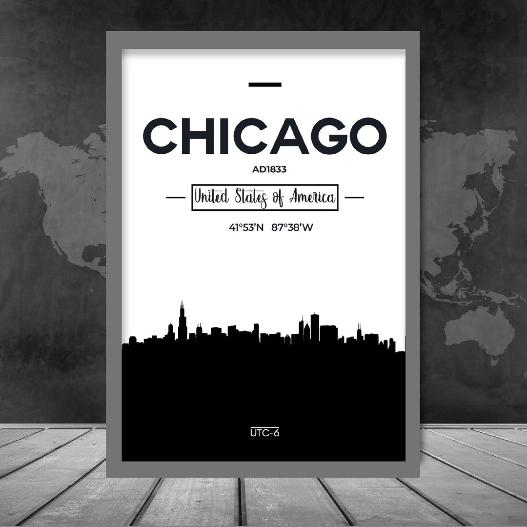 Chicago Cityscape City Landscape Print | Bowlift