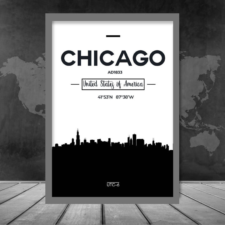Chicago Cityscape City Landscape Print | Bowlift