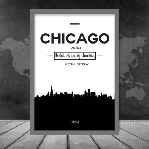 Chicago Cityscape City Landscape Print | Bowlift