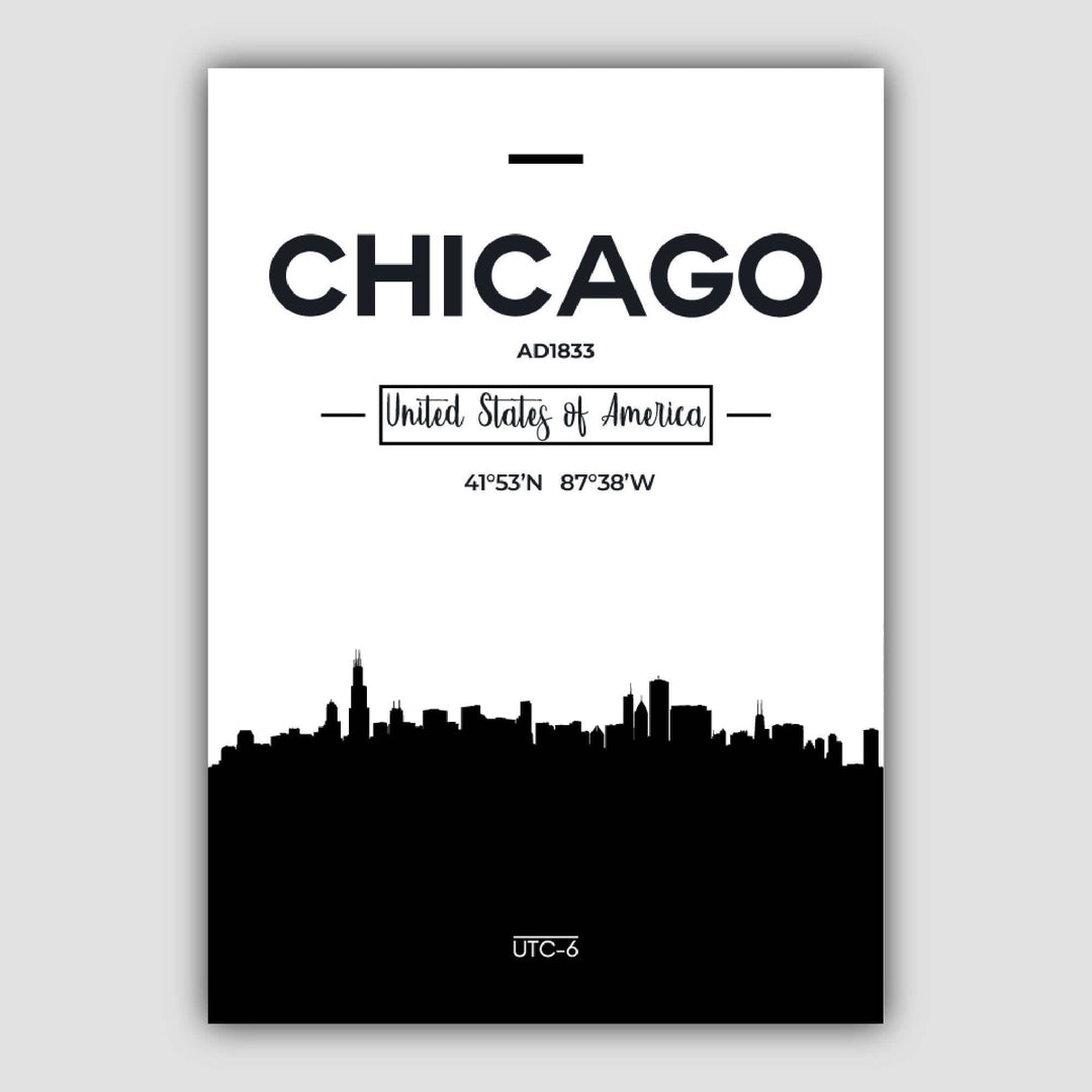 Chicago Cityscape City Landscape Print | Bowlift