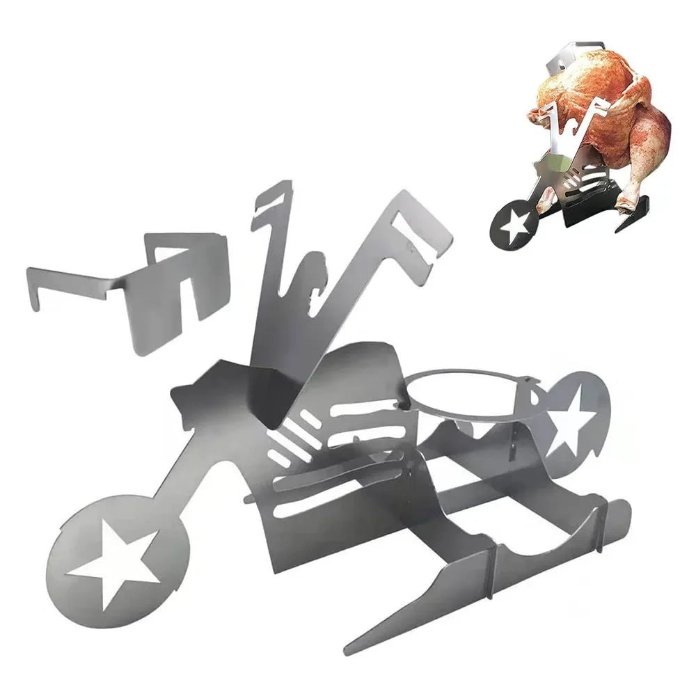 BowLift | CHICKEN GRILL STAND – Stainless Steel BBQ Rack with Beer Can Holder