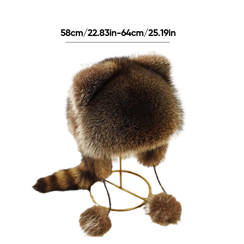 BowLift | Sweet Faux Fur Raccoon Tail Parent-Child Plush Hat