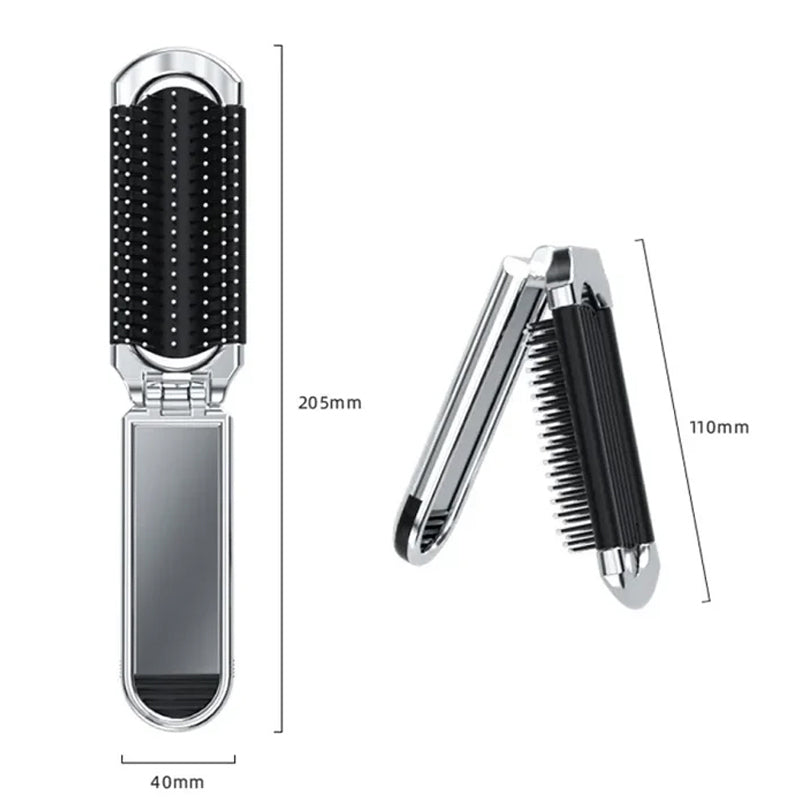 BowLift | MirrorFlex Travel Mirror Hair Brush | Foldable & Compact | Practical Styling on the Go