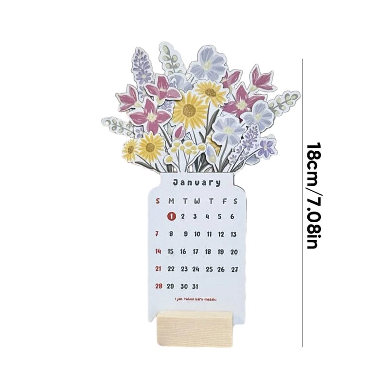BowLift | 2024 Desk Calendar with Wooden Frame