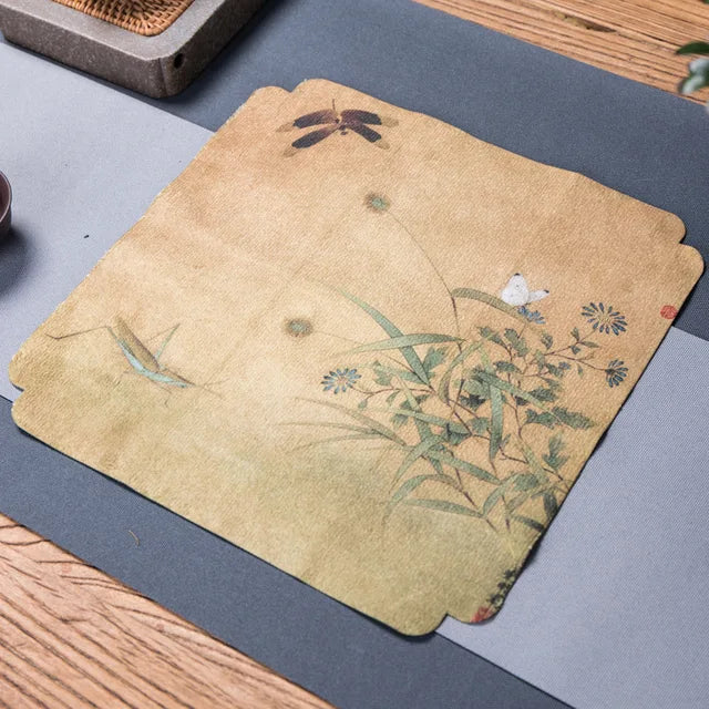 Chinese Style Square Dishcloth Lotus Table Mat Napkins For Plate | Bowlift