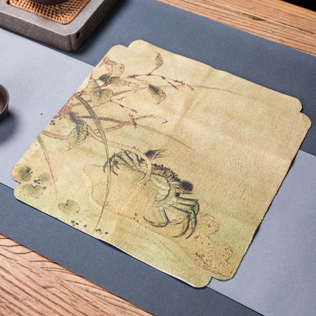 Chinese Style Square Dishcloth Lotus Table Mat Napkins For Plate | Bowlift