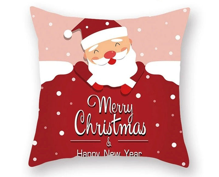 BowLift | Christmas Cushion Cover – Festive Santa & Elk Design for Holiday Decor & Perfect New Year Gift