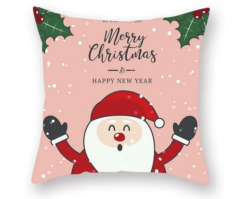 BowLift | Christmas Cushion Cover – Festive Santa & Elk Design for Holiday Decor & Perfect New Year Gift