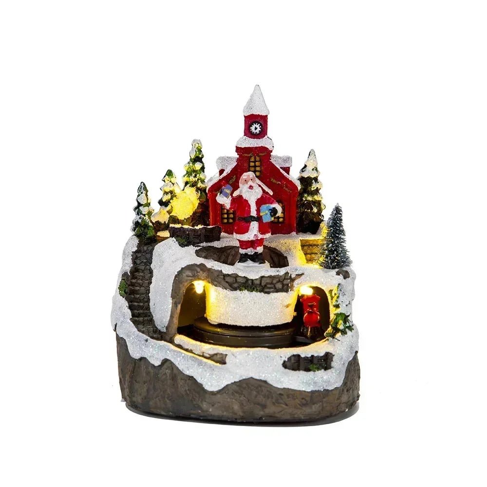BowLift | Christmas Figurine with Music & Lights – Snowy House Décor with Snowman for Delightful Holiday Gifts & Home Charm