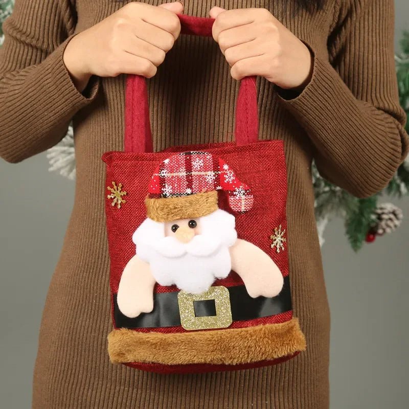 BowLift | Christmas Gift Bags Set – Adorable Santa Claus, Snowman, and Reindeer Designs! Perfect for Kids' Treats and Holiday Surprises