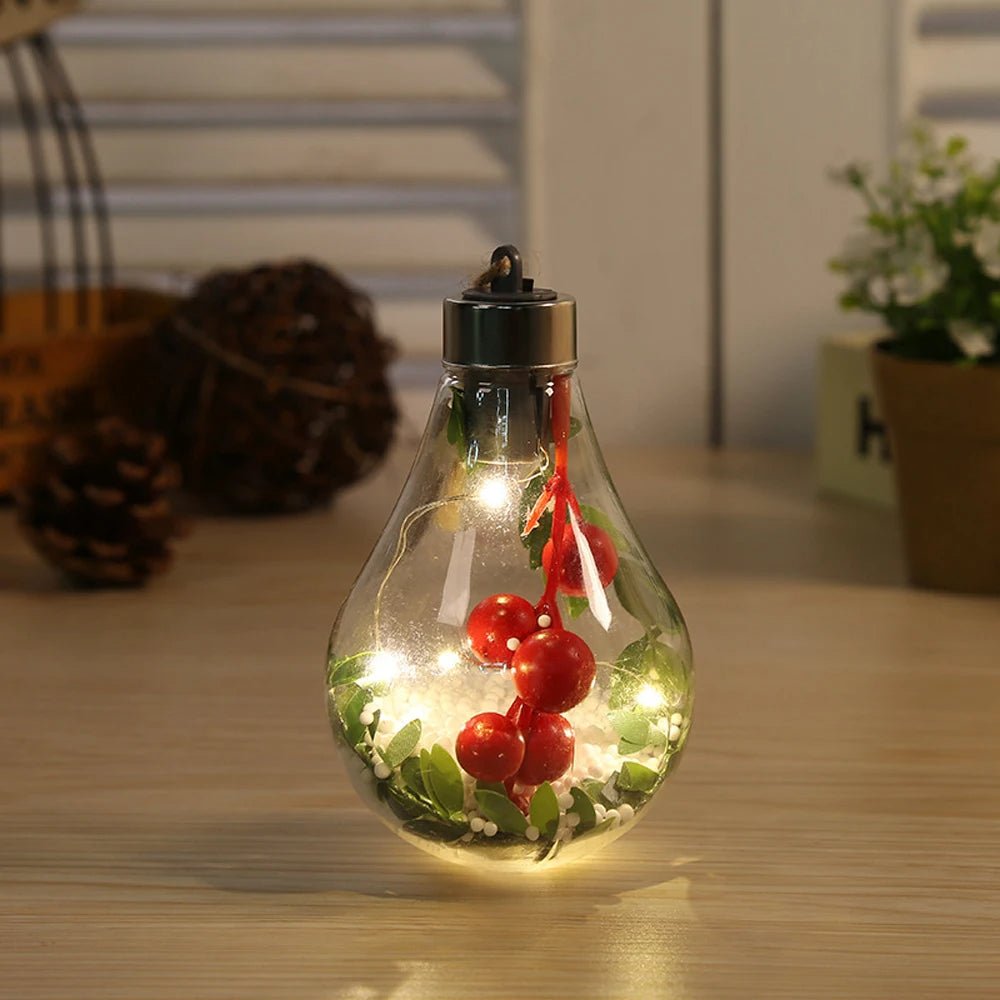 BowLift | Christmas LED Bulb Ornaments – Transparent Ball Tree Décor for Festive Charm & Perfect Holiday Gifts