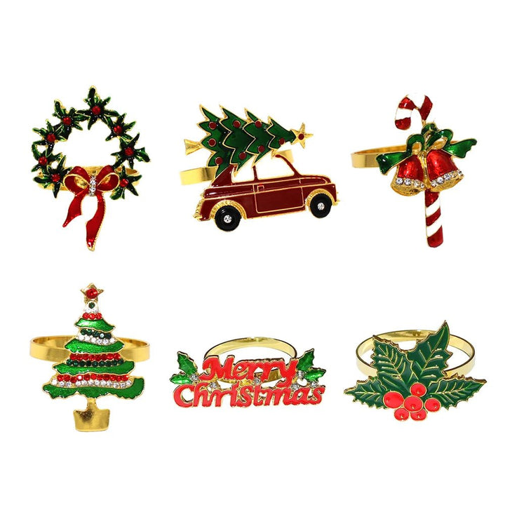 BowLift | Christmas Napkin Rings – Sparkling Deer & Tree Wreath Holders for Festive Weddings & Holiday Table Decor