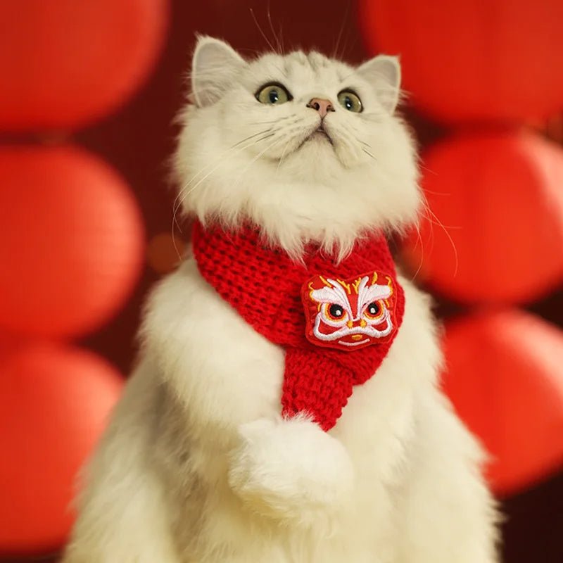 BowLift | Christmas Pet Scarf & Hat – Adorable Red Scarf for Kittens & Puppies, Perfect Holiday Gift & Festive Accessory