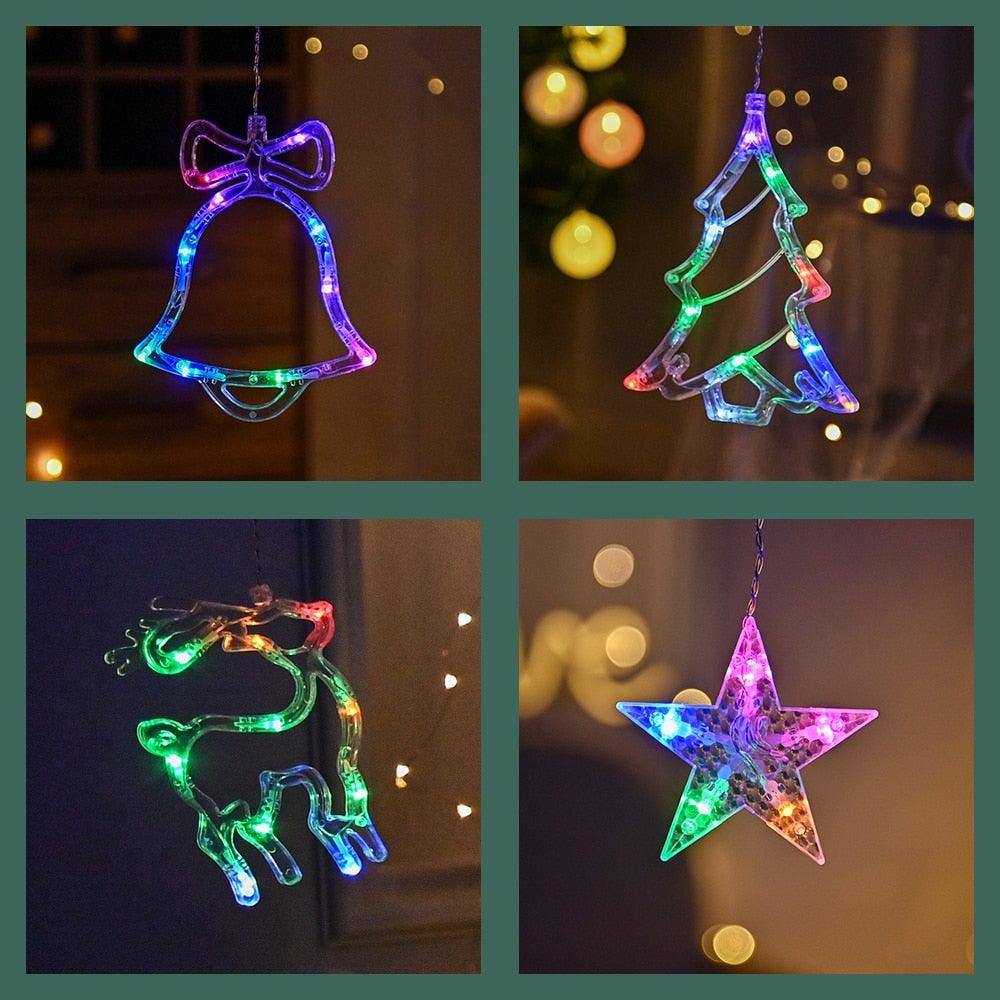 BowLift | Christmas String Lights - LED Star Curtain  Fairy String Lights Christmas Decoration
