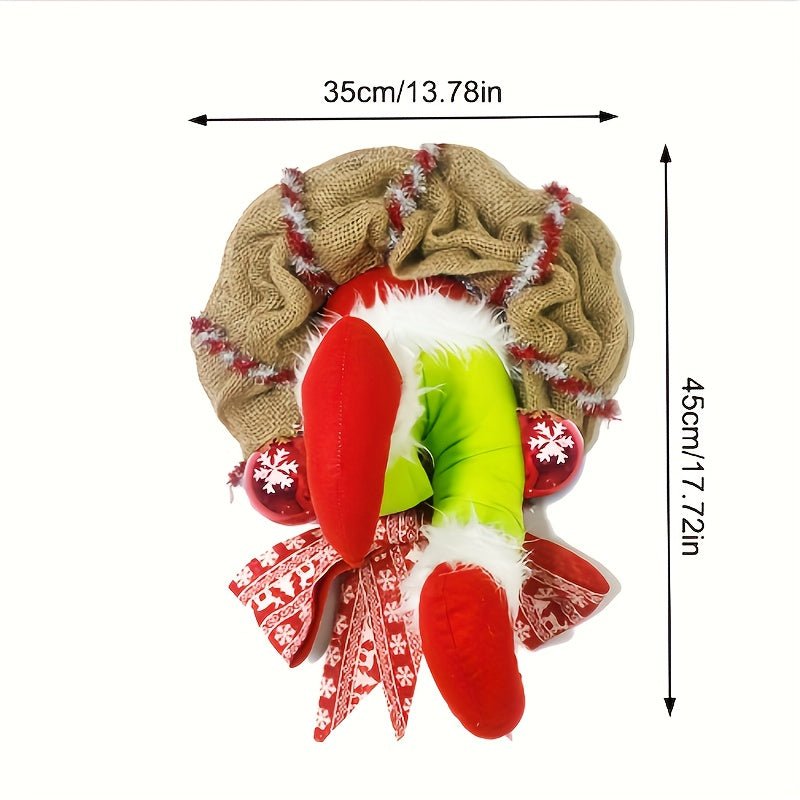 BowLift | Christmas Thief & Elf Leg Burlap Wreath – Whimsical Holiday Décor for a Playful Festive Touch