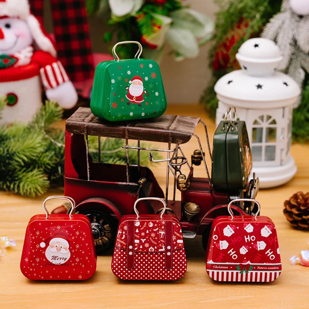 BowLift | Christmas Tin Gift Box Set   – Charming Metal Storage Boxes with Lids for Holiday Treats