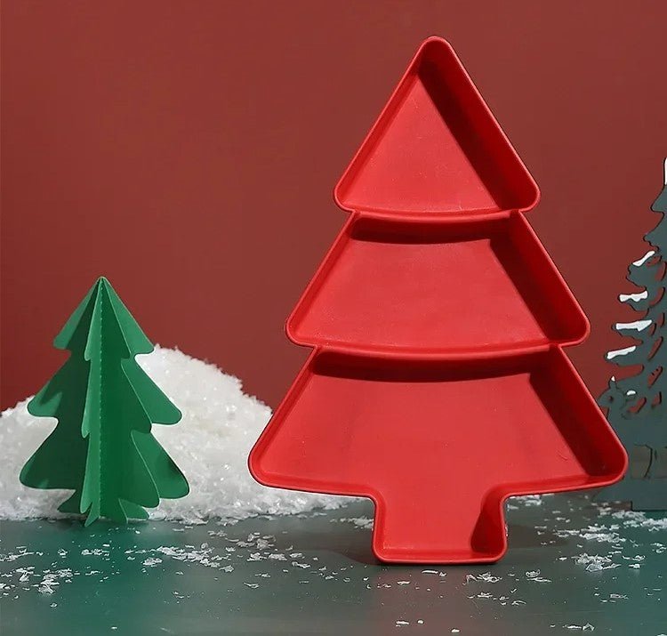 BowLift | Christmas Tree-Shaped Snack Plates - Set of 4 – Perfect for Candy, Nuts, Fruits, and Desserts at Parties & Holidays