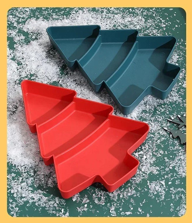 BowLift | Christmas Tree-Shaped Snack Plates - Set of 4 – Perfect for Candy, Nuts, Fruits, and Desserts at Parties & Holidays
