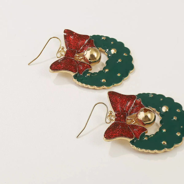 BowLift | Christmas Wreath Bow Drop Earrings