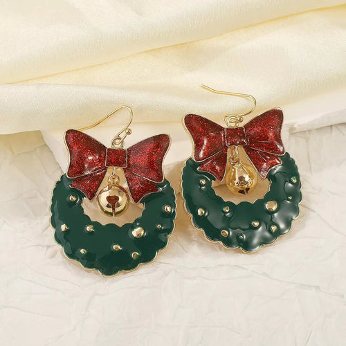 BowLift | Christmas Wreath Bow Drop Earrings