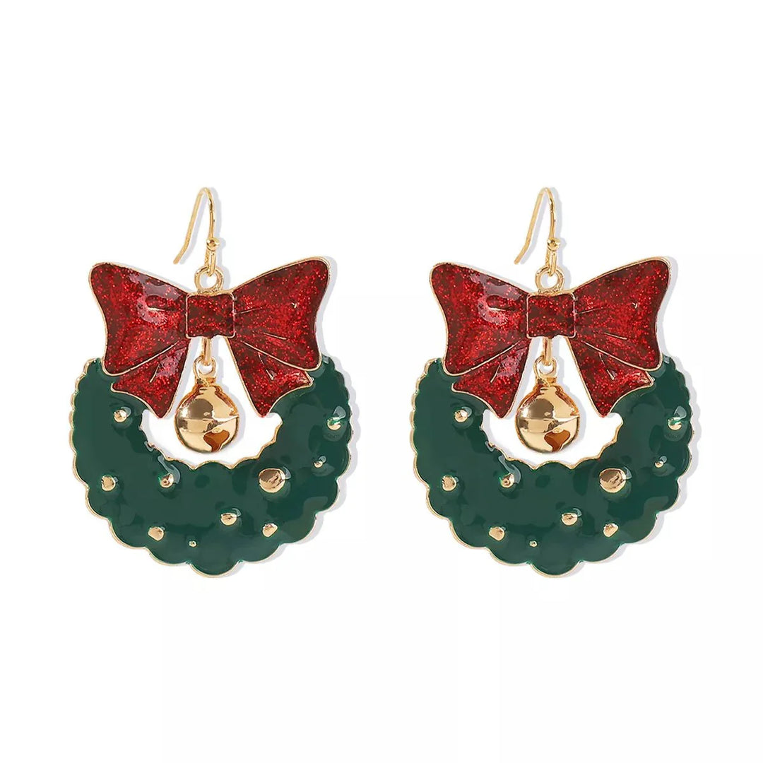 BowLift | Christmas Wreath Bow Drop Earrings