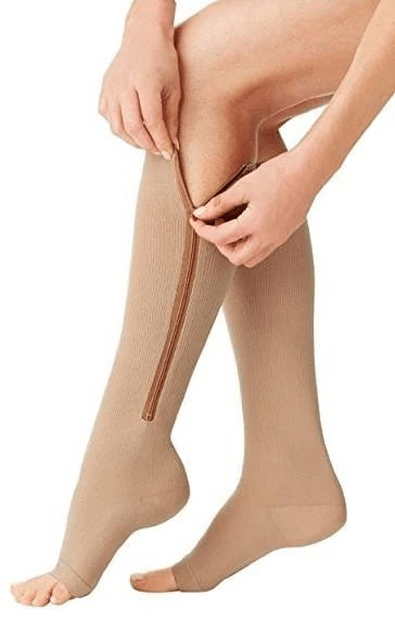 BowLift | CIRCULOFLEX – Zipper Compression Socks 20-30 mmHg with Open Toe Design