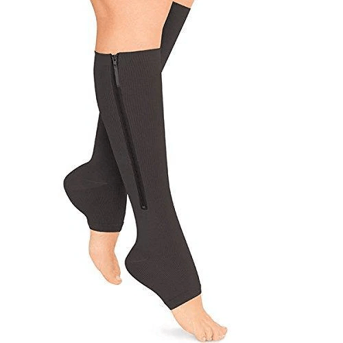 BowLift | CIRCULOFLEX – Zipper Compression Socks 20-30 mmHg with Open Toe Design