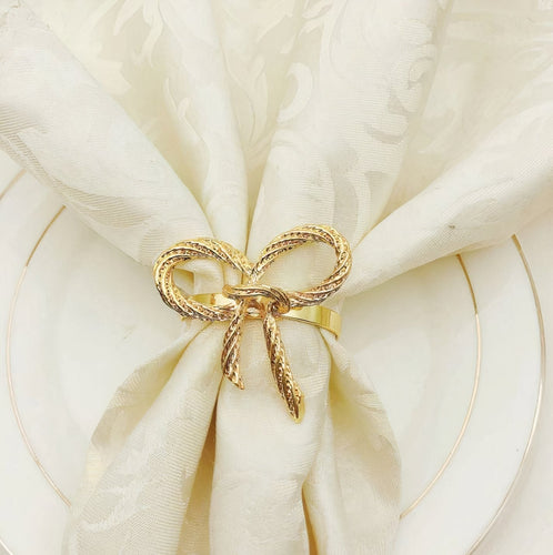 BowLift | Bow Napkin Ring Set of 6 for Home Decor