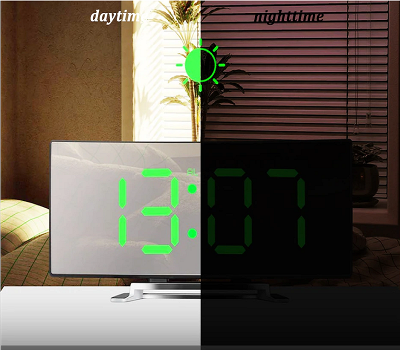 BowLift | LED Lighting large digital display | Curved LED Digital Clock - Amedea
